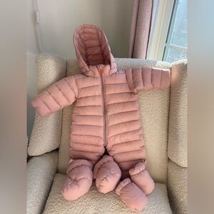 NWOT pink baby bunting, 3-6 mo